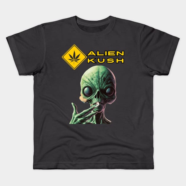 Alien Kush Zone Kids T-Shirt by FrogandFog